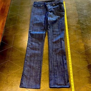 Tory Burch blue jeans size 25 w/ 41” L.  Cool gold rivets. Never worn.